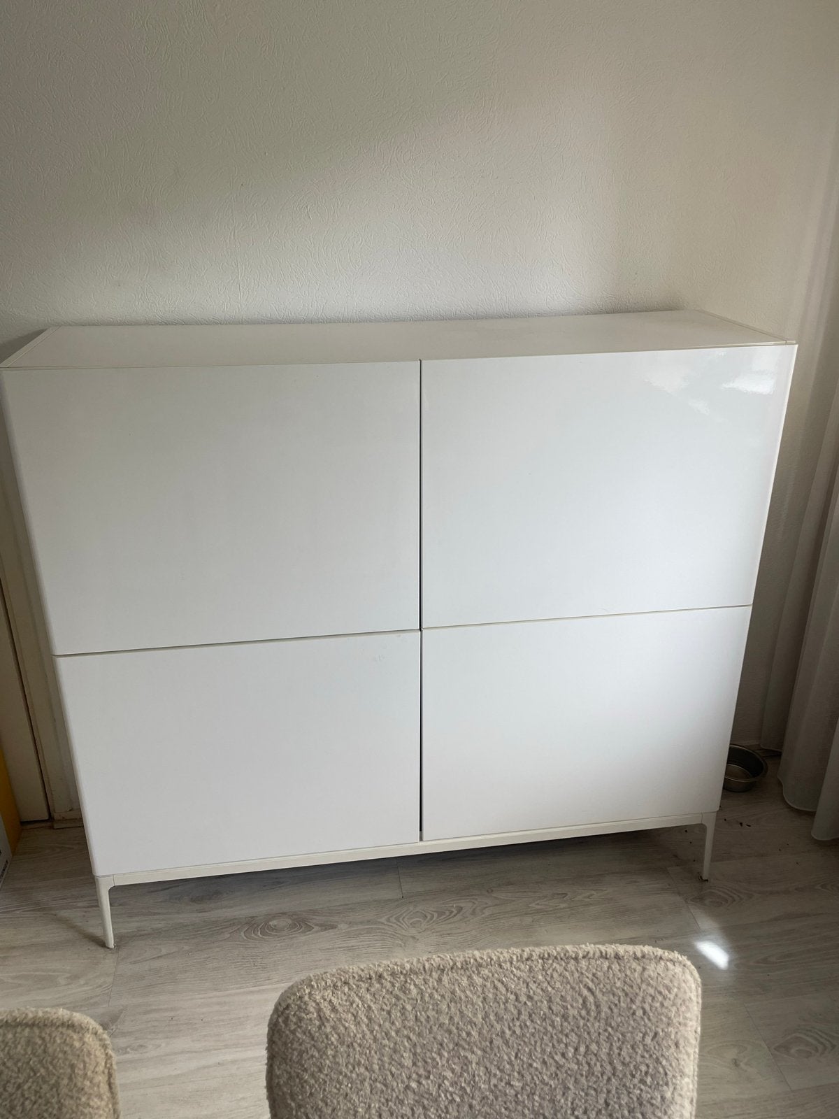 IKEA Hoogglans Kast Wit - 140x128x42cm, Huis en Inrichting, Kasten | Overige, Gebruikt, Ophalen