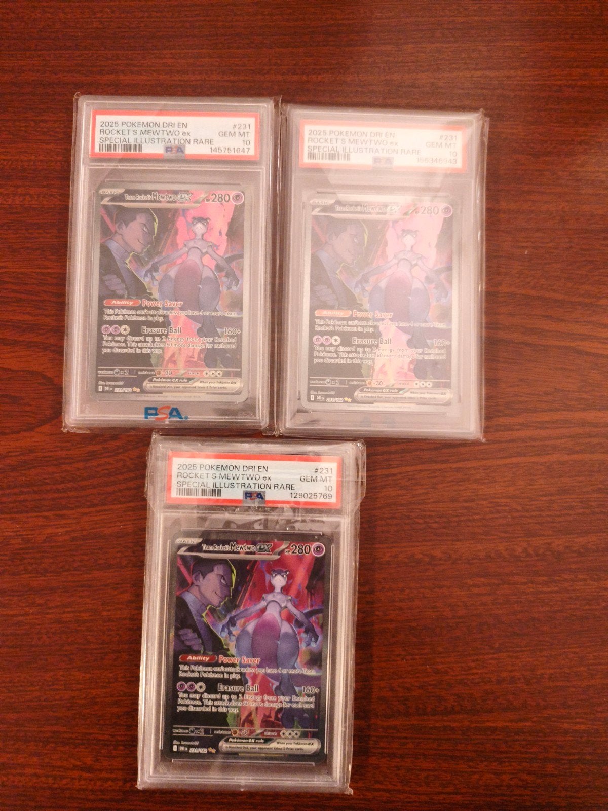 Mewtwo ex 231 (Rocket's) PSA 10 - Special Illustration Rare, Ophalen of Verzenden, Zo goed als nieuw, Losse kaart
