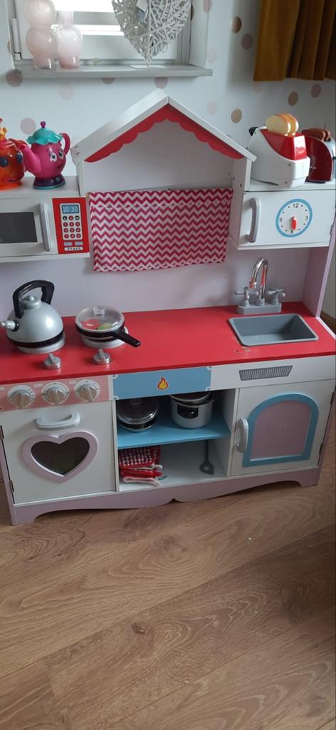 Kinder keuken met attributen, Ophalen of Verzenden, Gebruikt, Hout, Speelkeuken
