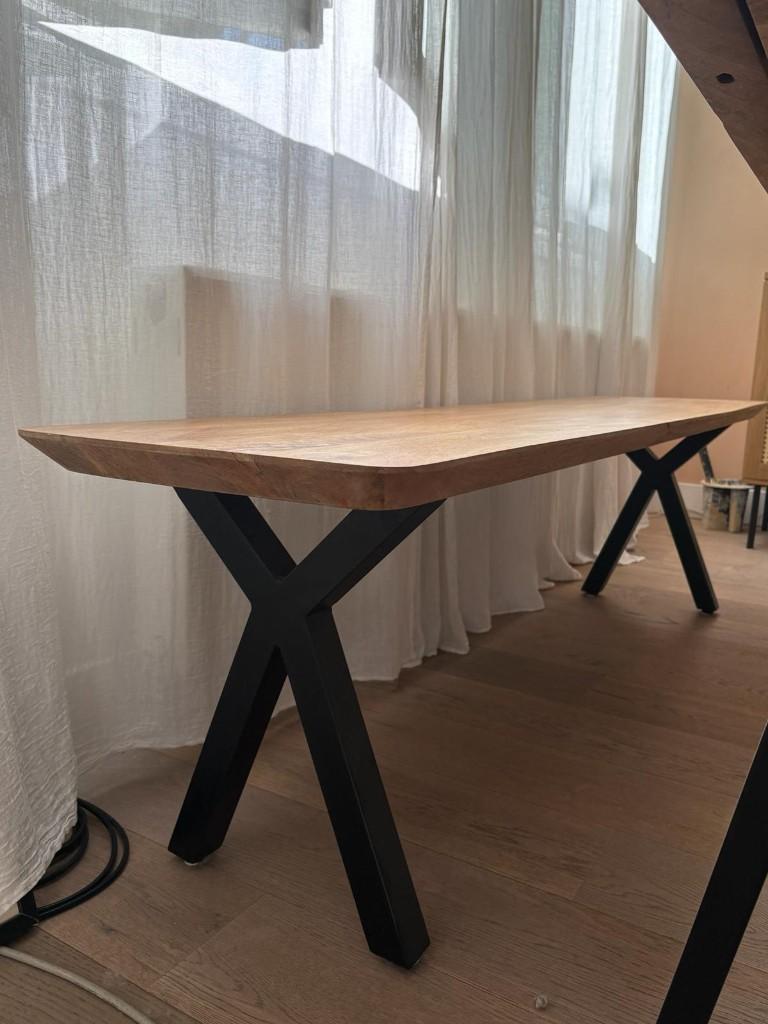 Bench in Mango wood 60x140, Ophalen, Bruin, Zo goed als nieuw, Eén