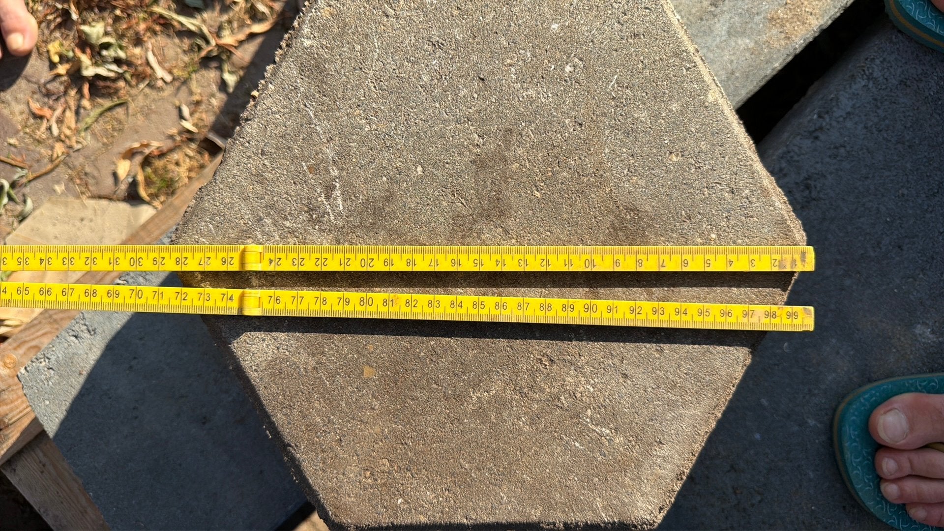 Zeskant beton tegels, Ophalen, Zo goed als nieuw, Beton, Terrastegels