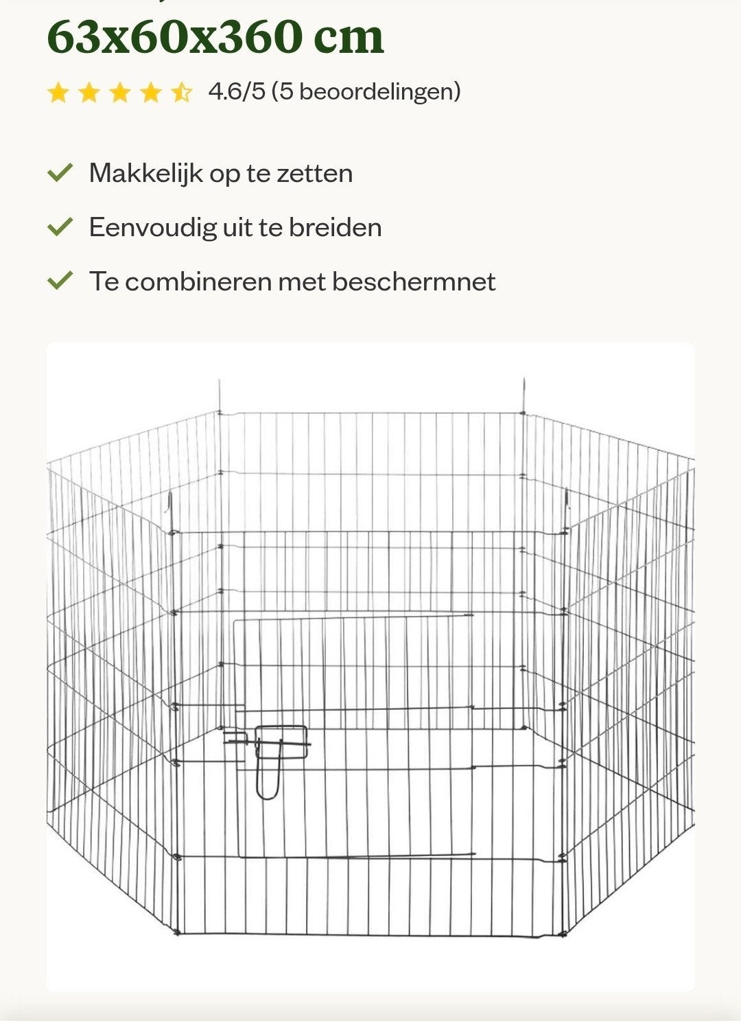 honden konijnenren nieuw, Dieren en Toebehoren, Ophalen, Nieuw, 110 cm of meer