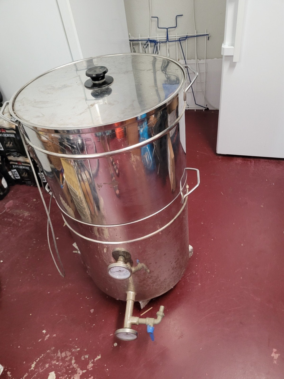 Grote sapketel/ doorstroompasteuriseer machine, Ophalen, Rvs, Pot, Bus of Blik