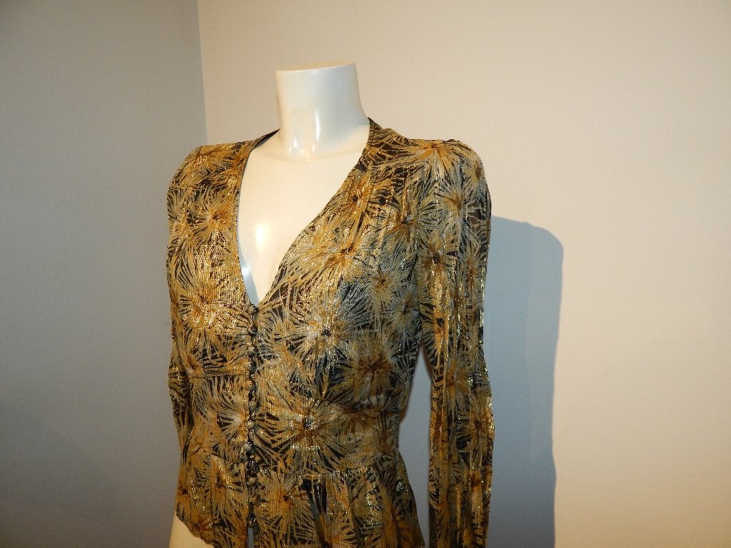 The Kooples gouden blouse in mooie print kleine knoopjes3/40, Maat 38/40 (M), The kooples, Zo goed als nieuw, Meerkleurig