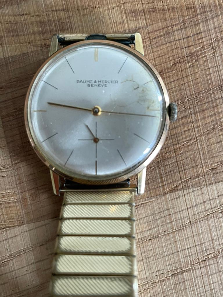 Baume en Mercier Geneve vintage herenhorloge, Ophalen of Verzenden, Staal, Overige merken, 1960 of later