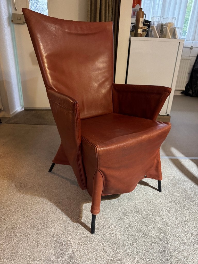 Leren fauteuil - Comfortabele en stijlvolle stoel, Ophalen, Gebruikt, 75 tot 100 cm, Modern, Tijdloos