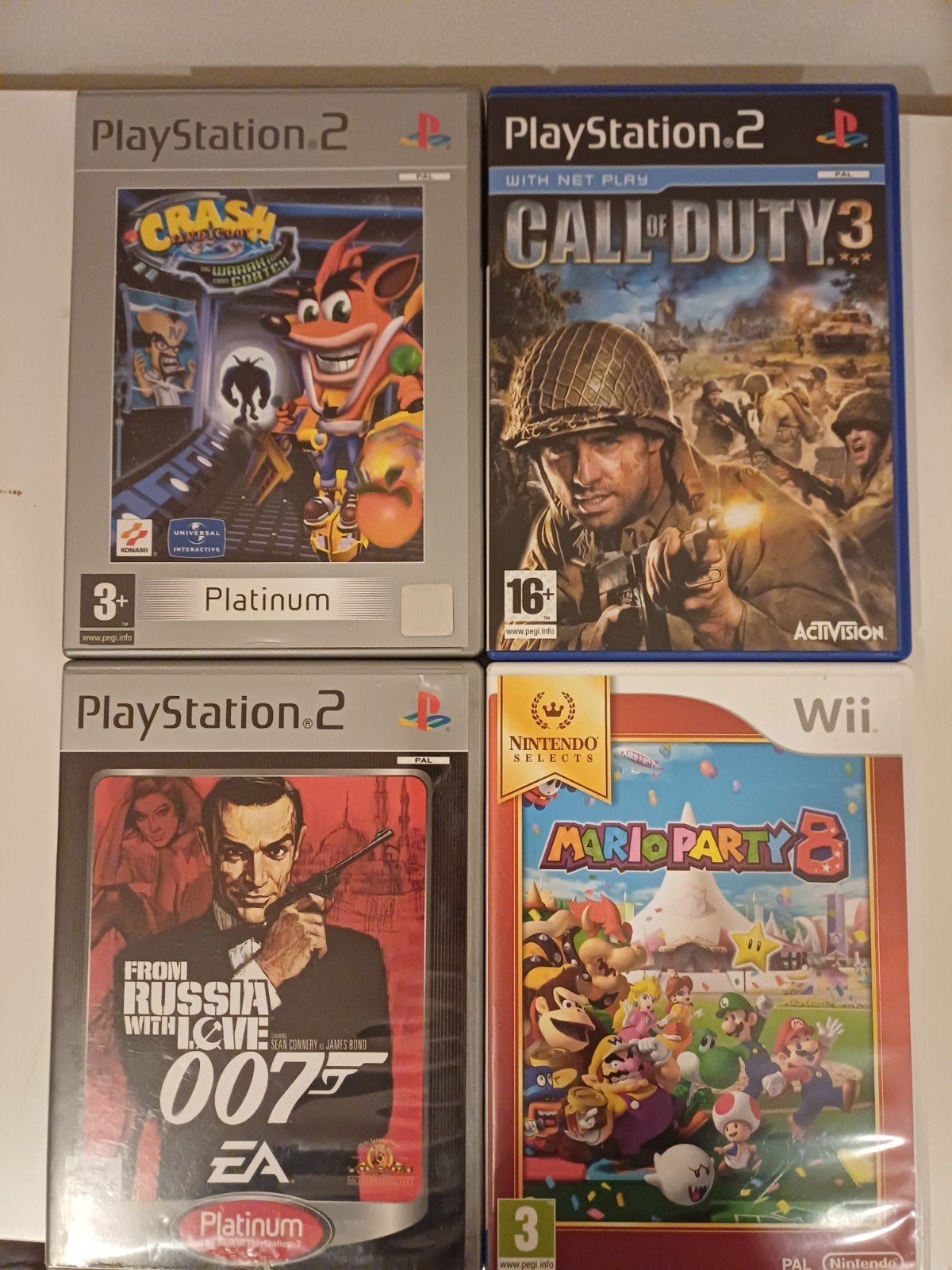 PS2 & Wii Games: CoD, Crash Bandicoot, Mario Party , Bond, Spelcomputers en Games, 3 spelers of meer, Ophalen of Verzenden, Gebruikt