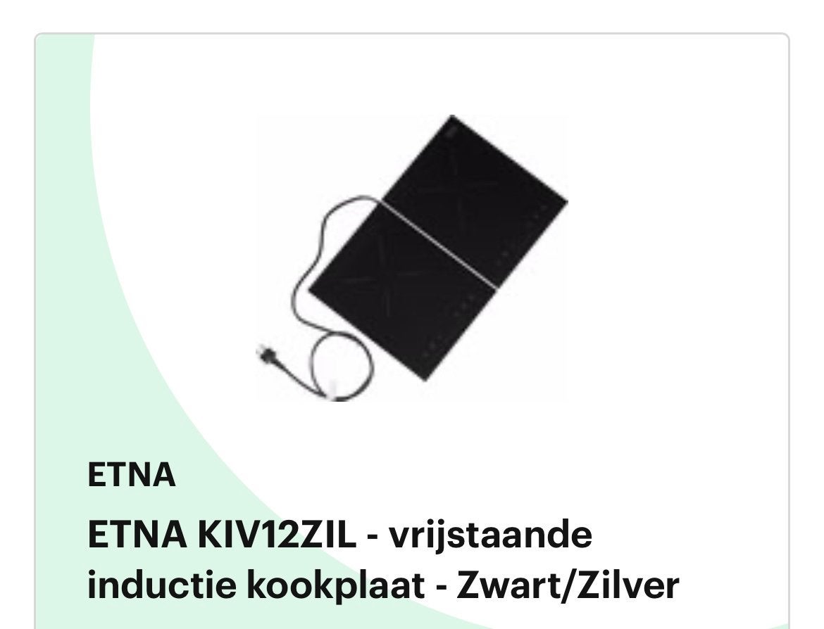 Etna vrijstaande 2 pits zwarte inductieplaat, Minder dan 85 cm, 3 kookzones of minder, Ophalen of Verzenden, Zo goed als nieuw
