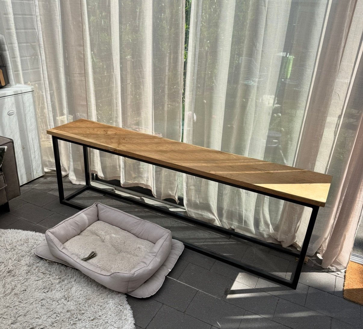 Side tafel, Huis en Inrichting, Ophalen, Gebruikt, 200 cm of meer, Eikenhout