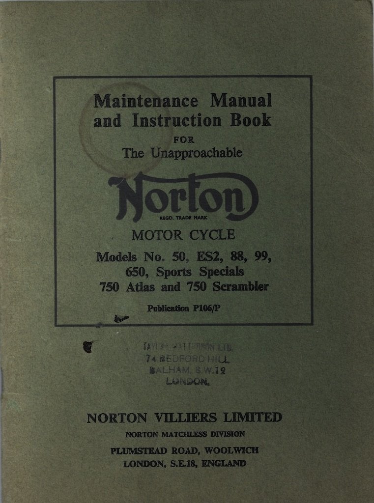 Norton 50 ES2 88 99 650 750 Atlas 750 Scrambler manual 4926z, Motoren, Handleidingen en Instructieboekjes, Verzenden, Overige merken