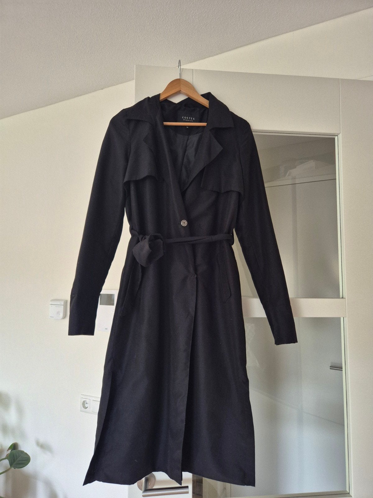 Zwarte Trenchcoat costes maat m, Maat 38/40 (M), Zwart, Ophalen of Verzenden, Costes