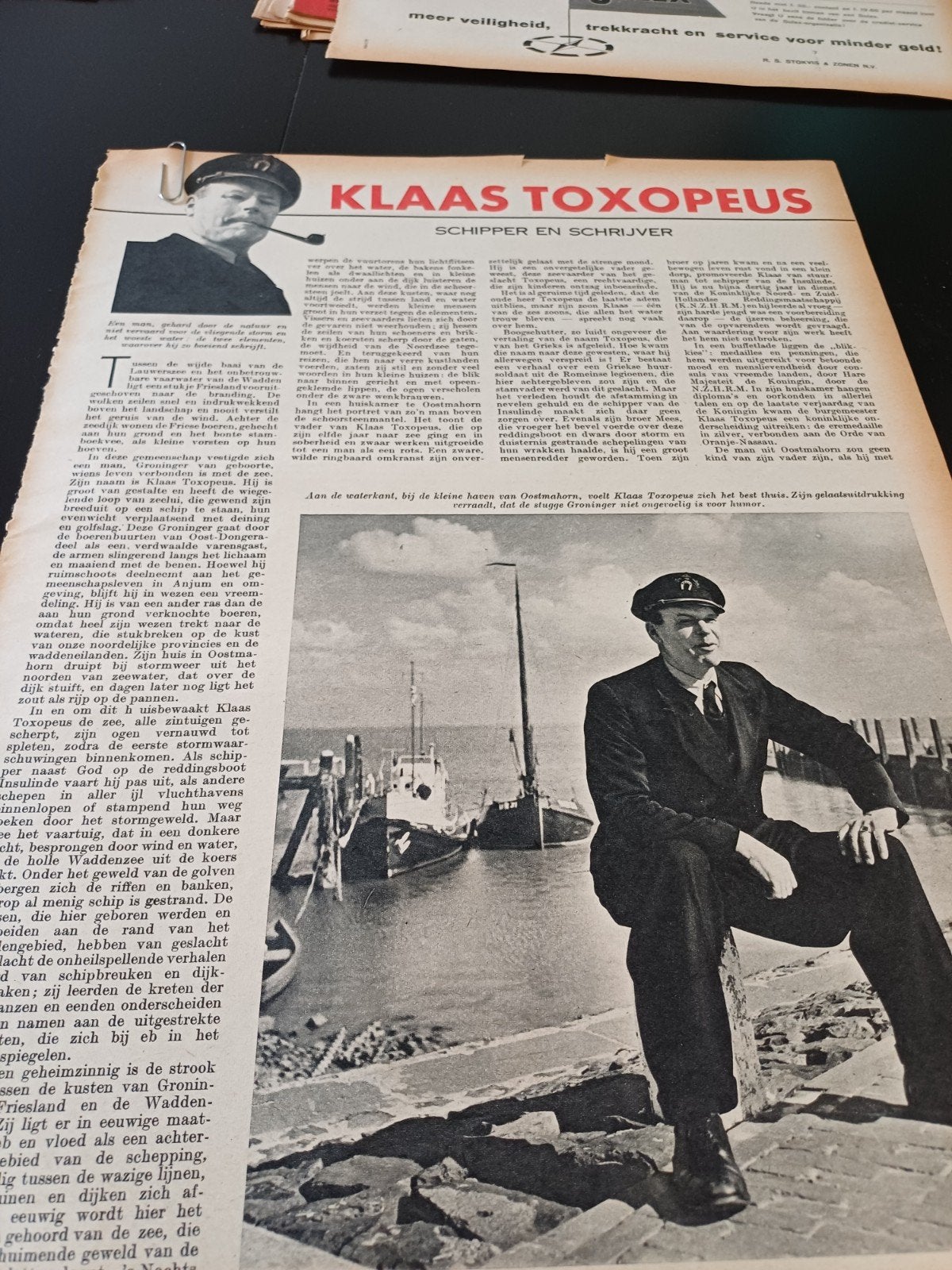 artikel over Klaas Toxopeus 1955, Ophalen of Verzenden, 1940 tot 1960, Knipsel(s)