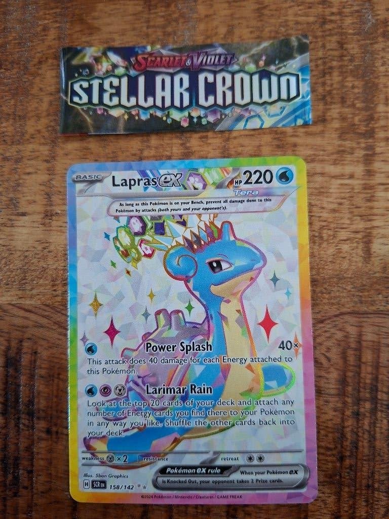 Pokem Pokemon – Lapras (SCR 158/142)  Stellar Crown, Ophalen of Verzenden, Nieuw, Losse kaart, Foil