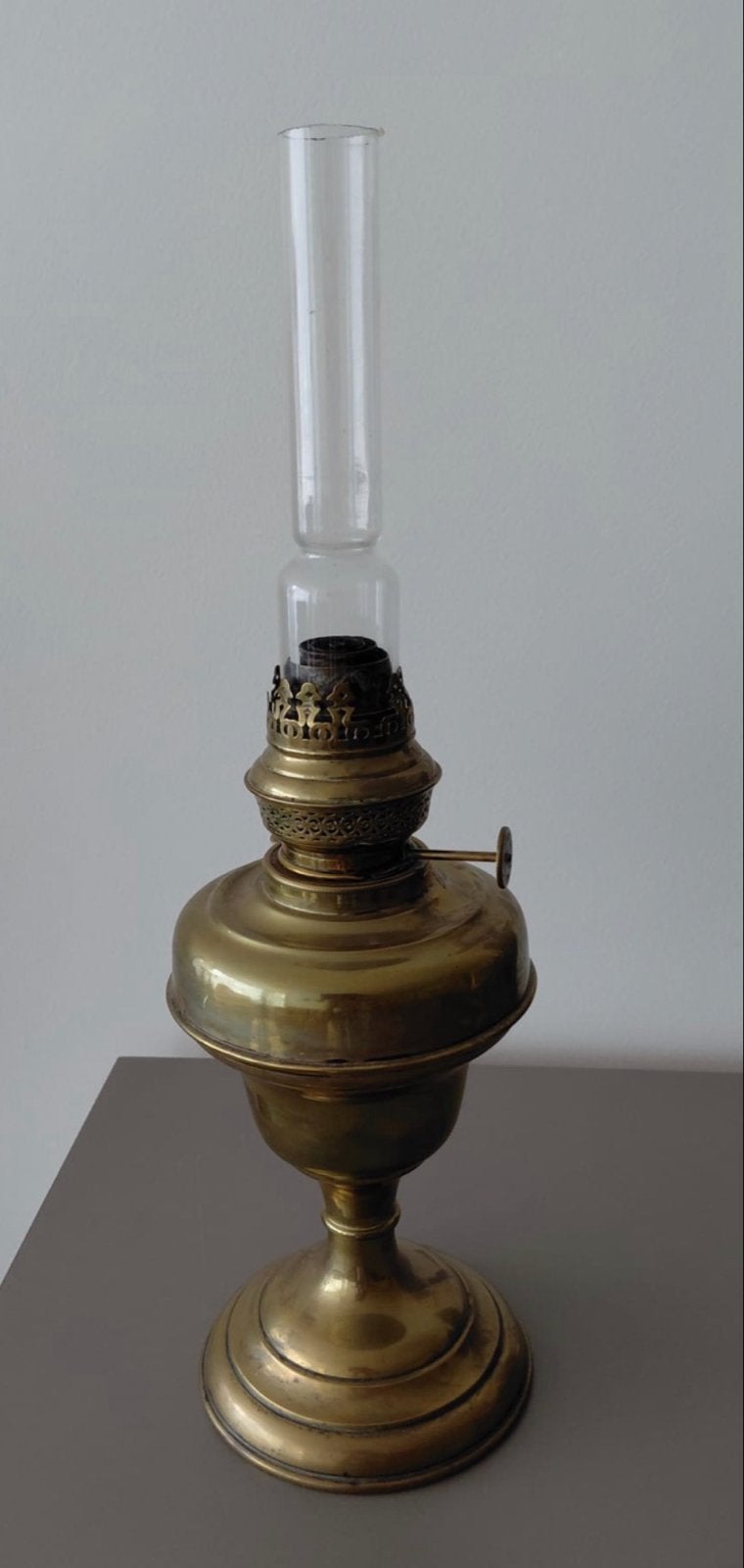 Antieke Messing Olielamp - Klassieke Verlichting, Ophalen of Verzenden
