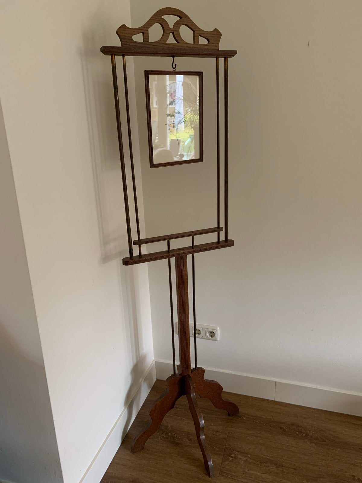 Antieke staande standaard van hout en metaal, Ophalen, Gebruikt, Staande kapstok, 150 tot 200 cm