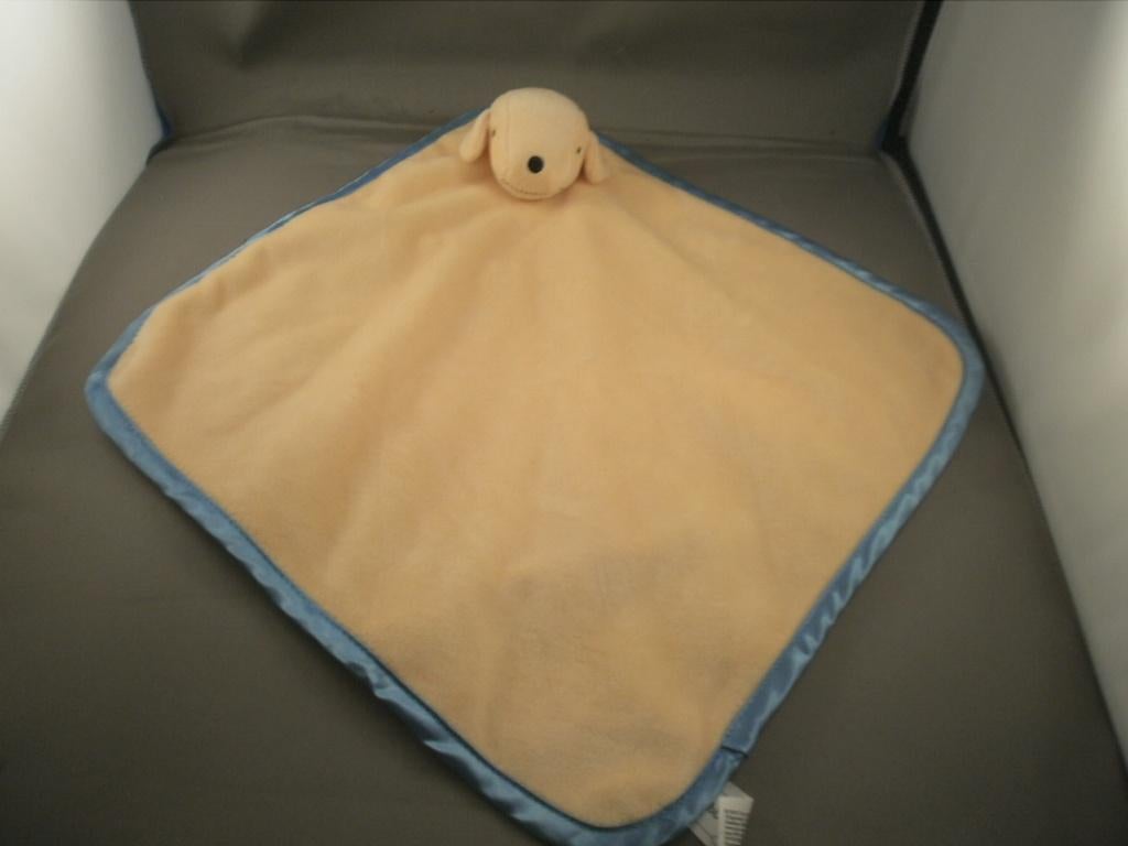 dribbel knuffel doek geel blauwe rand zwarte neus ogen mond, Ophalen of Verzenden, Nieuw, Hond