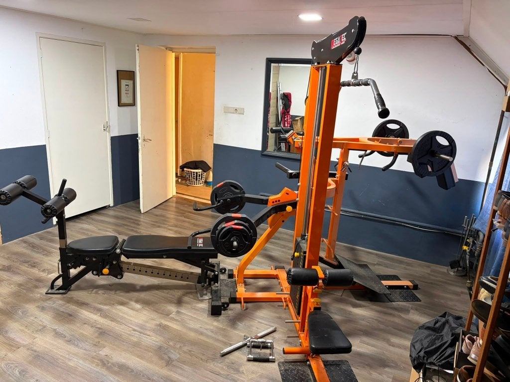 MULTIPLEX Trainingsstation - Power Rack met 4 modules, Sport en Fitness, Ophalen, Zo goed als nieuw, Benen, Overige typen
