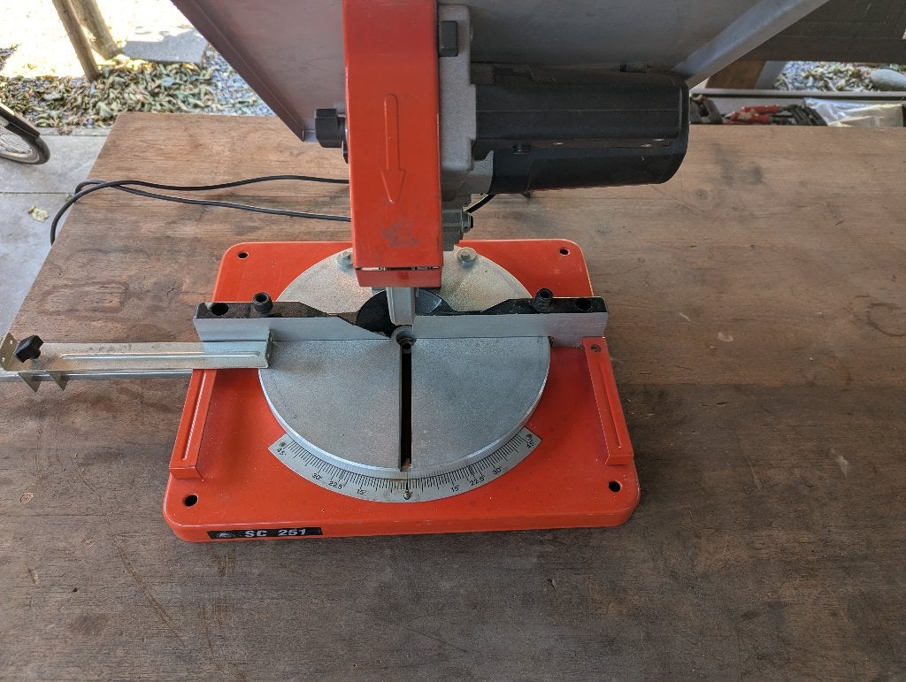 zaagtafel afkortzaag Stayer SC-251, Doe-het-zelf en Verbouw, Gereedschap | Zaagmachines, Ophalen, Gebruikt, Cirkelzaag, 30 tot 70 mm