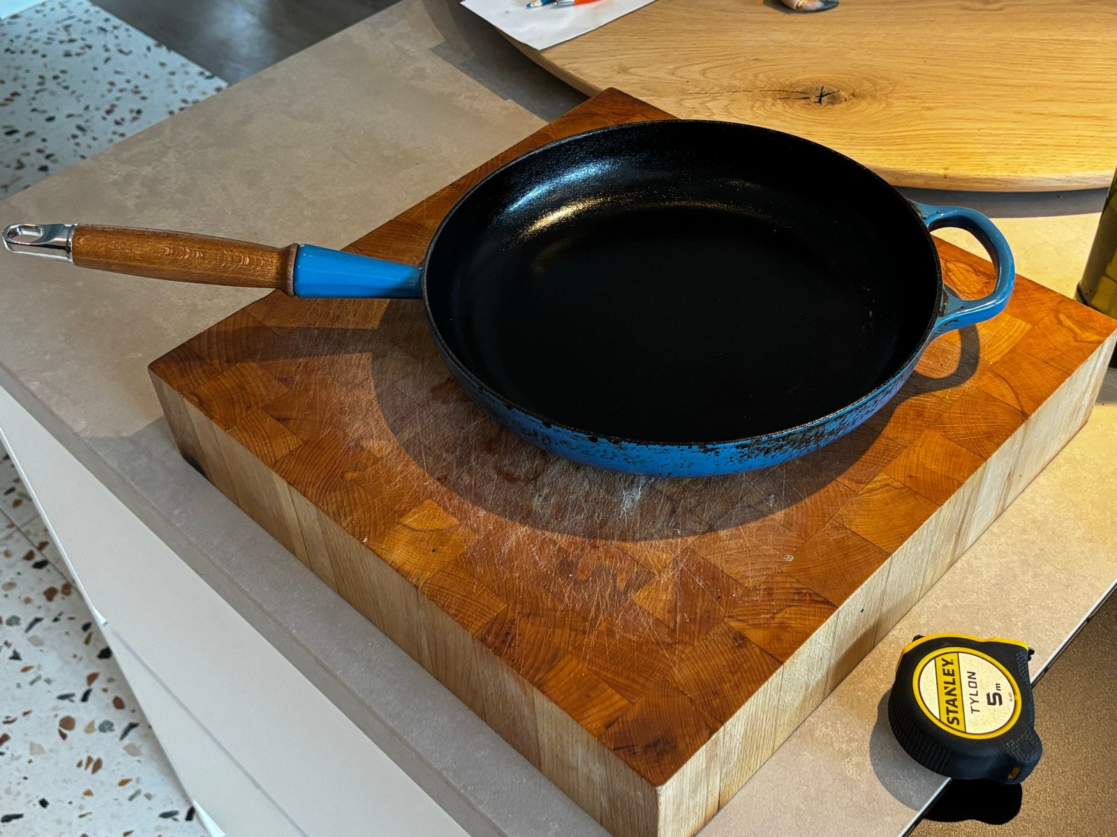 Le Creuset Gietijzeren Koekenpan 28 cm Deep Teal, Koekenpan, Gebruikt, Gietijzer, Le Creuset