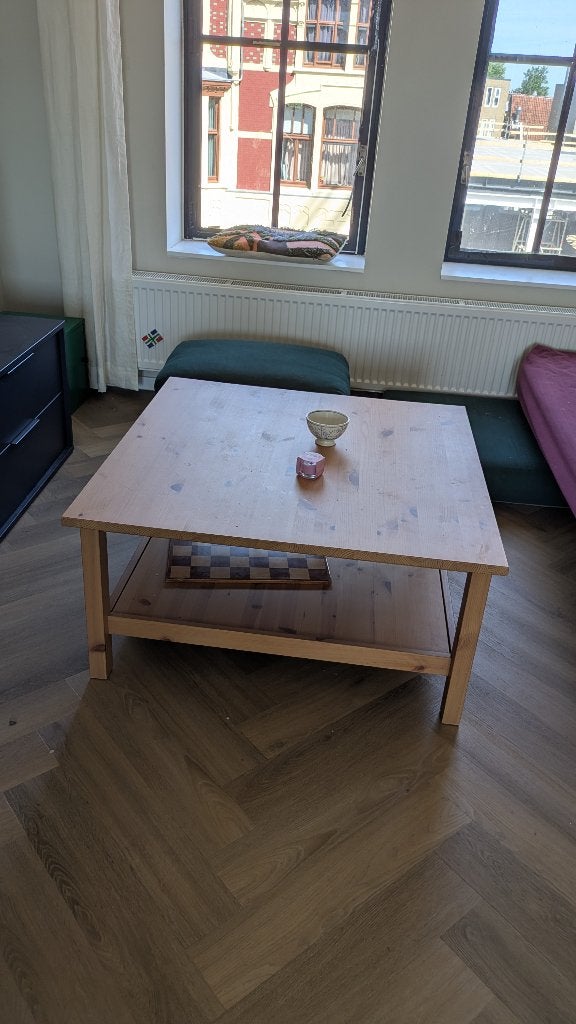 Bijzettafel koffietafel, Vierkant, Zo goed als nieuw, 75 cm of meer, Hout