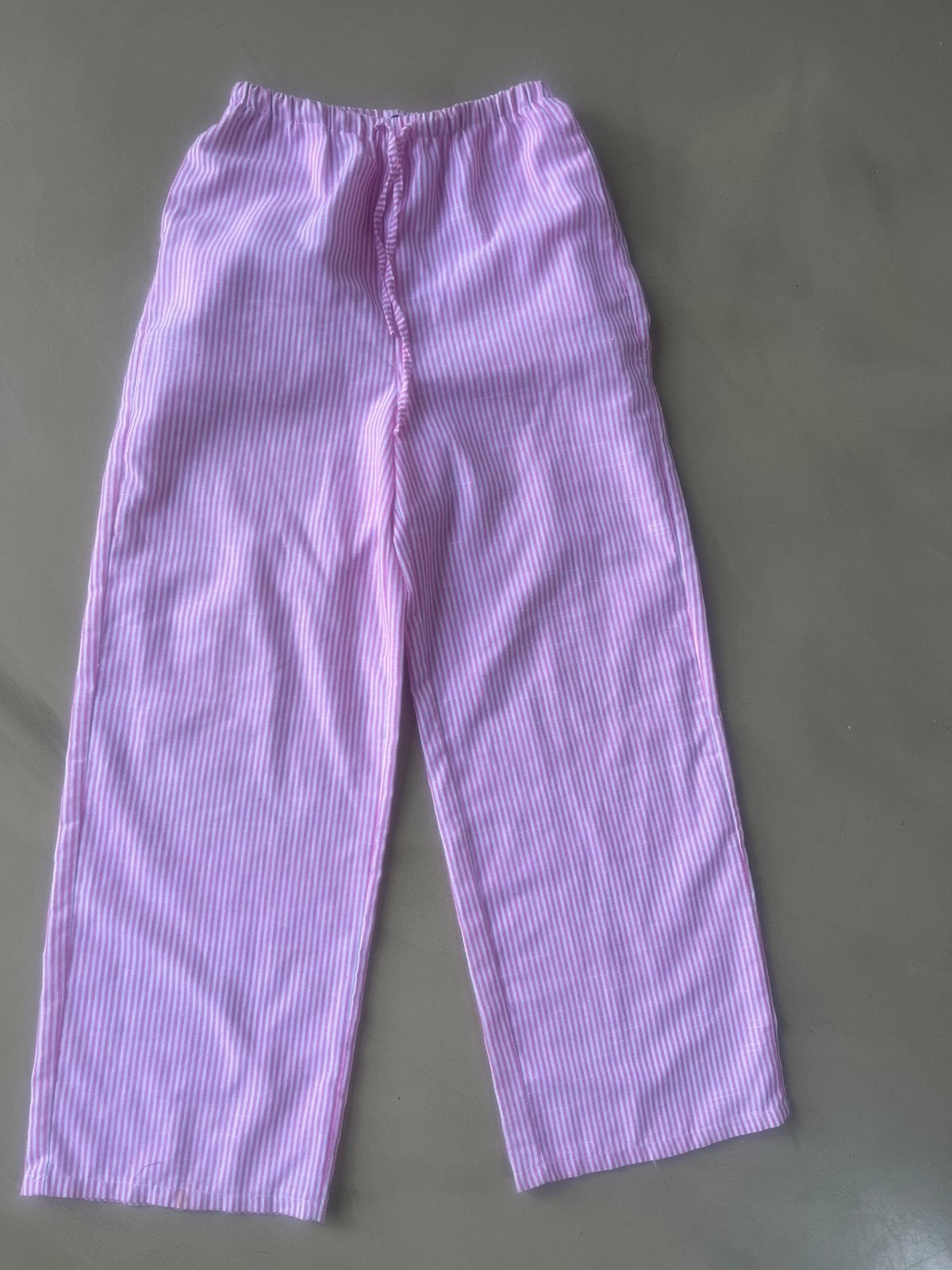 Gestreepte linnenbroek, Wit, Ophalen of Verzenden, Zo goed als nieuw, Maat 34 (XS) of kleiner