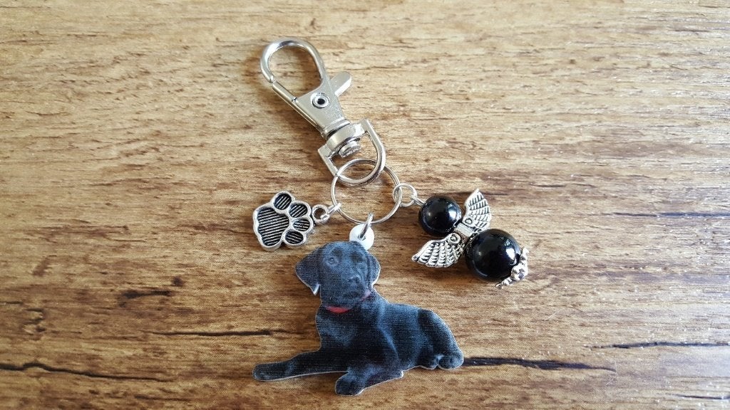 Tas/Sleutelhanger zwarte Labrador met beschermengeltje, Overige merken, Verzenden, Nieuw, Overige typen