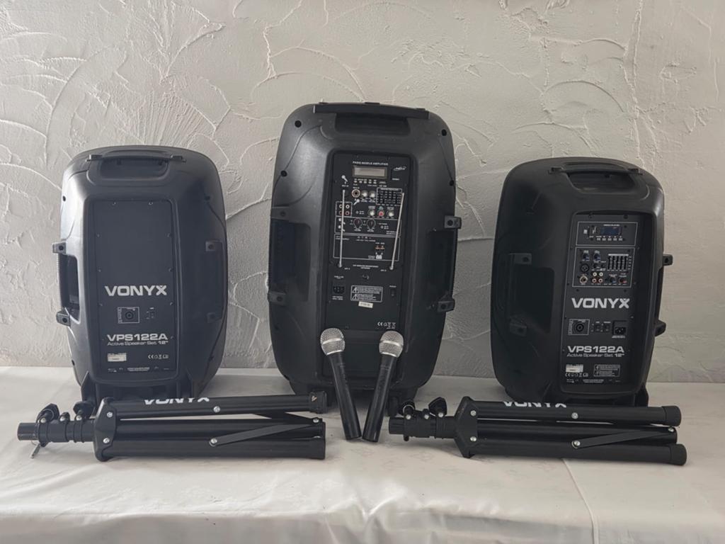 Complete Geluidsset: Vonyx VPS122A Speakerset + Versterker, Overige typen, Zo goed als nieuw, 120 watt of meer, Ophalen