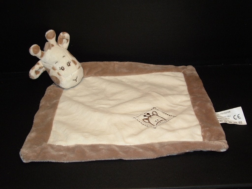 ZDT GIRAFFE ANIMAL BLANKET KNUFFELDOEK VELOURS WIT, Verzenden, Nieuw, Overige typen