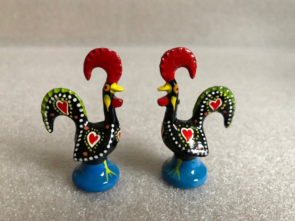 Portugal Haan 2 x 5 cm, Antiek en Kunst, Ophalen of Verzenden