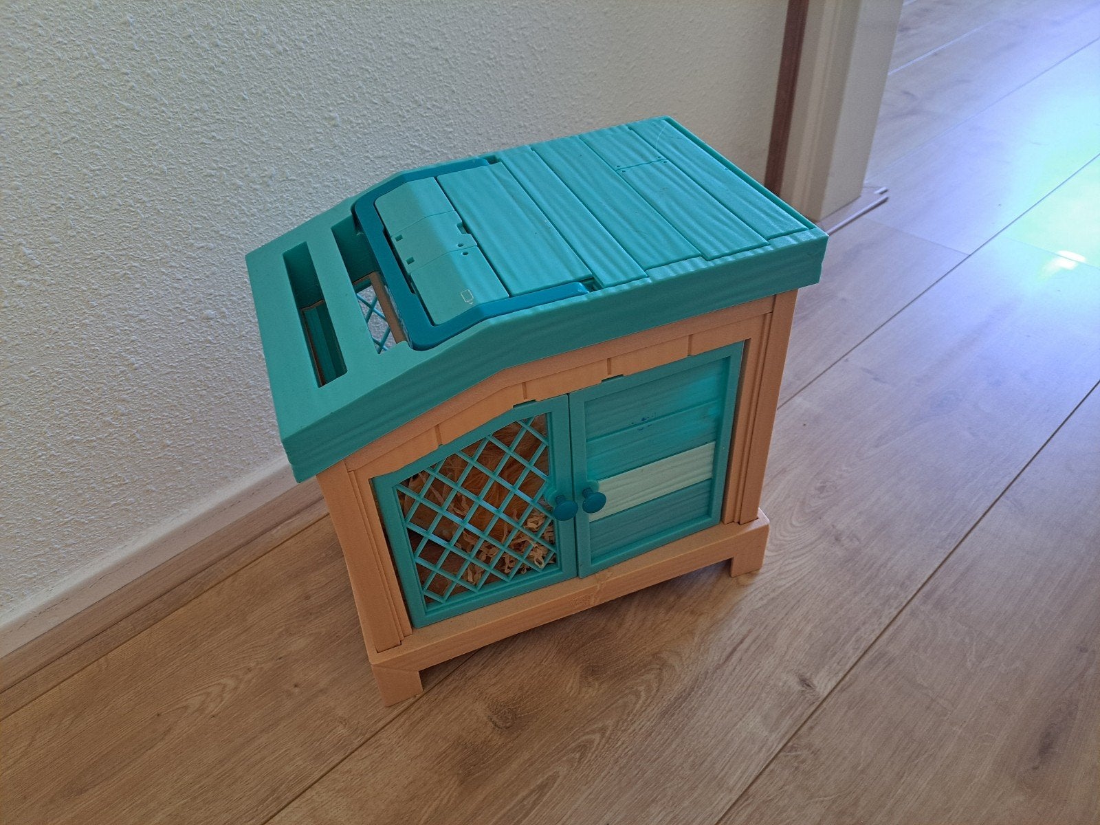Speelgoed hamster met 3 baby's in kooitje, Ophalen of Verzenden