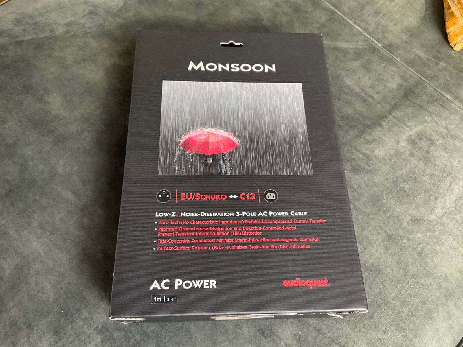 Audioquest monsoon stroomkabel, Ophalen of Verzenden, Zo goed als nieuw, Minder dan 2 meter, Overige kabels