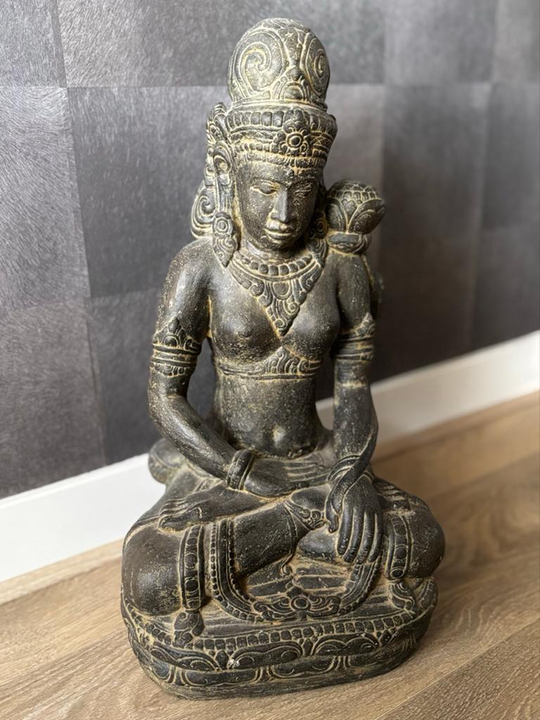 Dewi Tara Hindoe beeld - massief gietsteen - 65 cm, Ophalen, Zo goed als nieuw