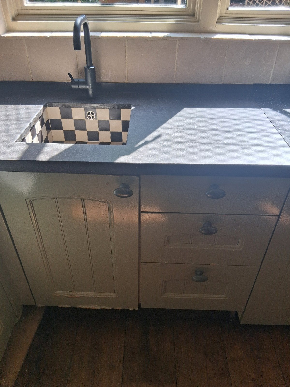 Keukenblok met kasten en lades - overschilderbaar, Huis en Inrichting, Keuken | Complete keukens, Ophalen, Gebruikt