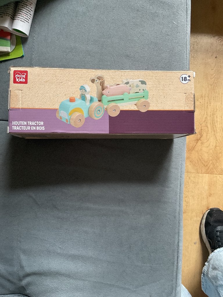 Houten tractor, Ophalen of Verzenden, Nieuw, Duw- of Trekspeelgoed