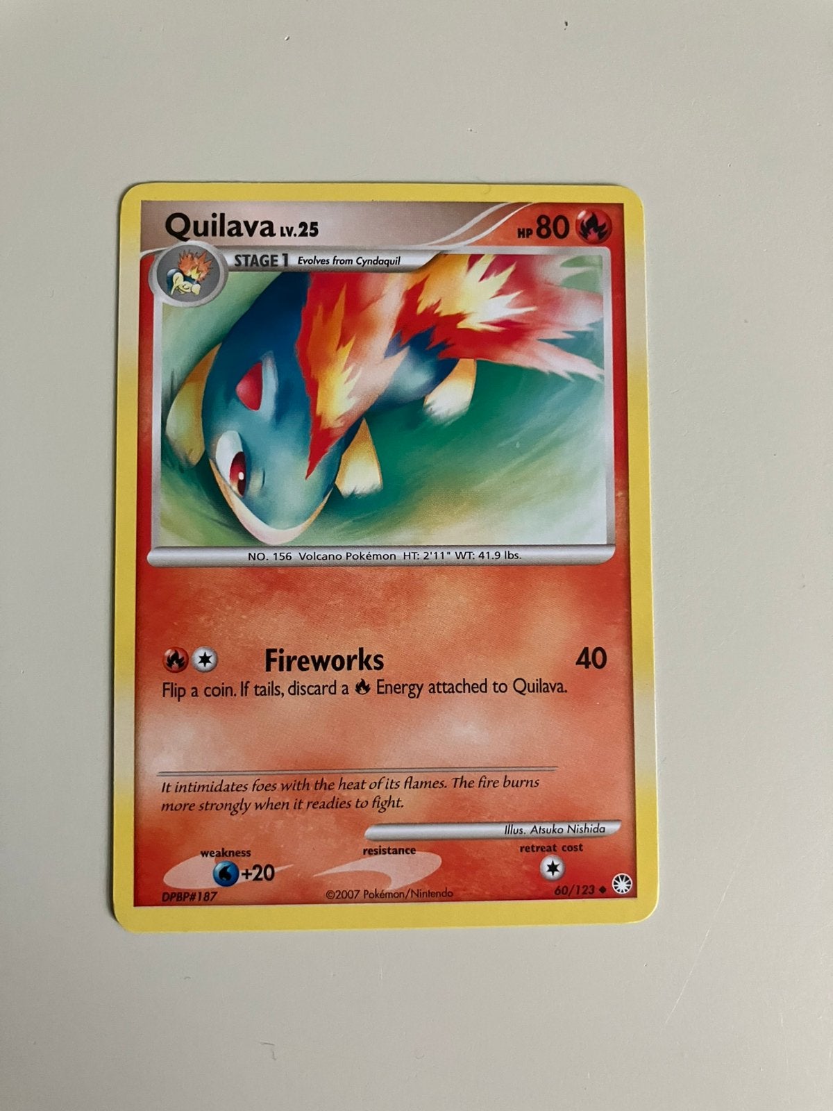 Pokemon kaart quilava, Ophalen of Verzenden, Zo goed als nieuw