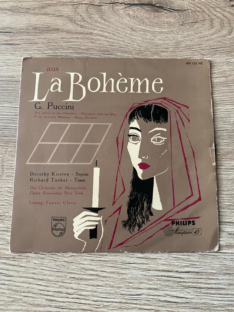 G. Puccini – La Bohème (Philips 45 toeren / EP), Gebruikt, Opera of Operette, 7 inch, Ophalen of Verzenden