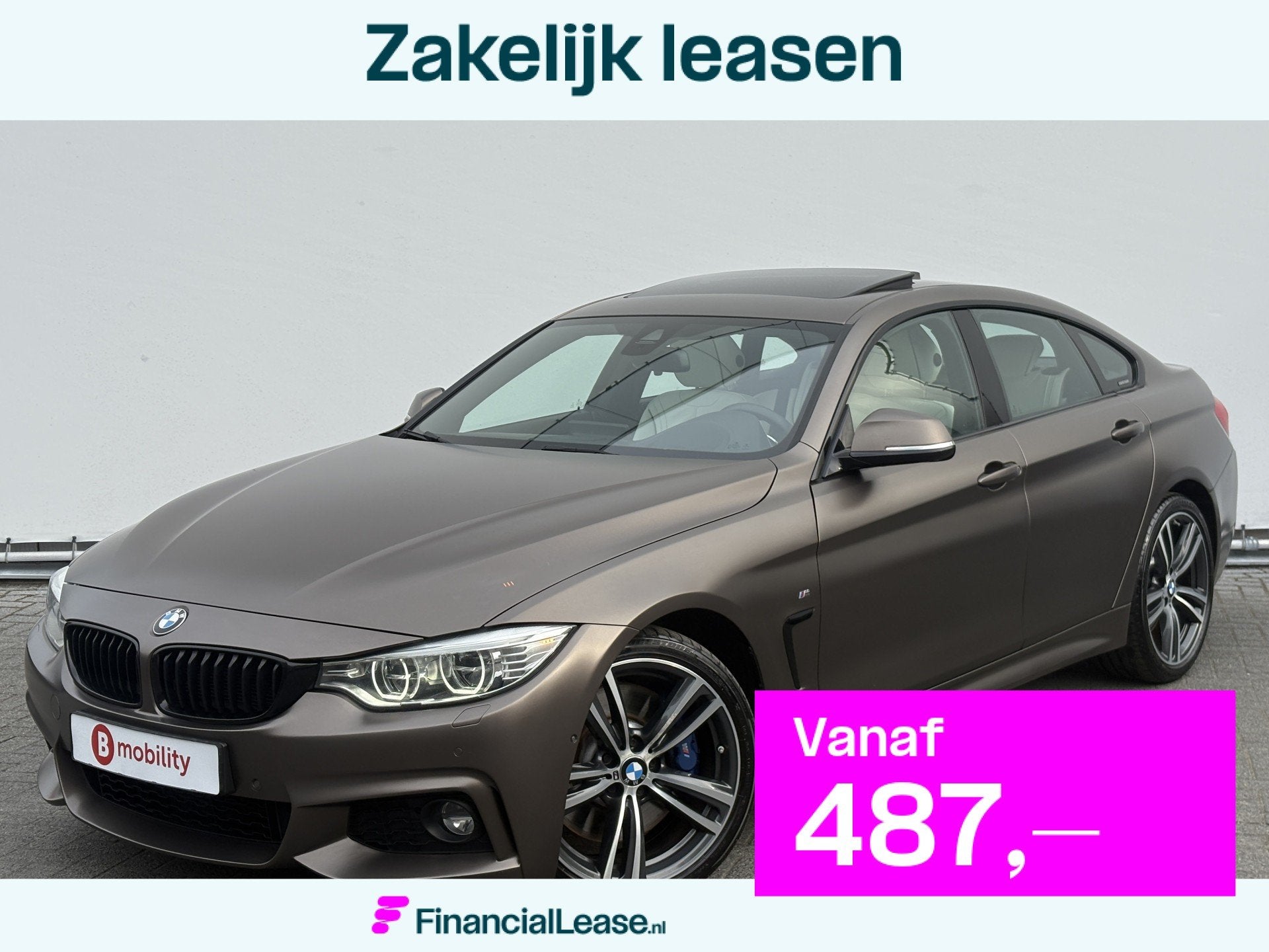 BMW 4 Serie Gran Coupé 435i High Executive M-Sport 'frozen-, Achterwielaandrijving, Gebruikt, Euro 6, Bruin