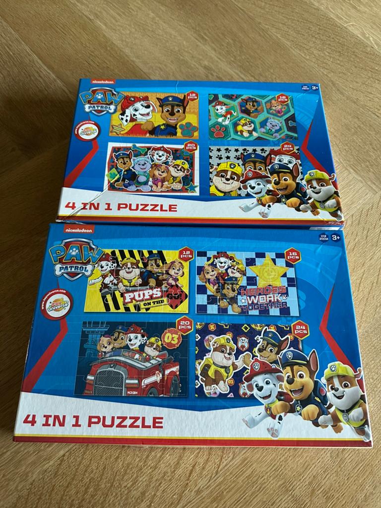 Paw patrol puzzels 3+, Ophalen, 10 tot 50 stukjes, Zo goed als nieuw, 2 tot 4 jaar