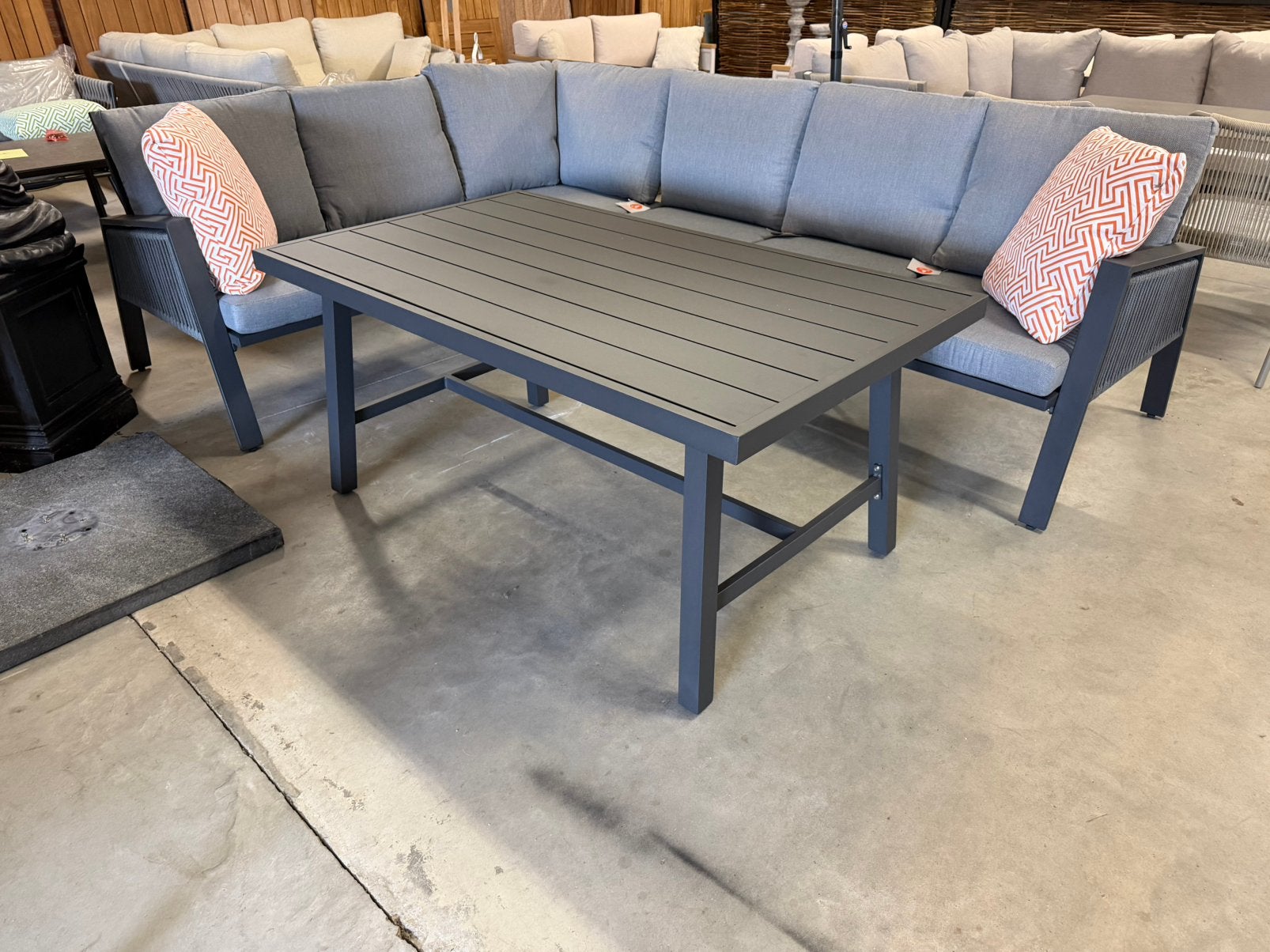 Topdeal Hoek loungeset aluminium met touw hoge tafel, 5 zitplaatsen, Garden impression, Roystore.nl@gmail.com, Ophalen of Verzenden