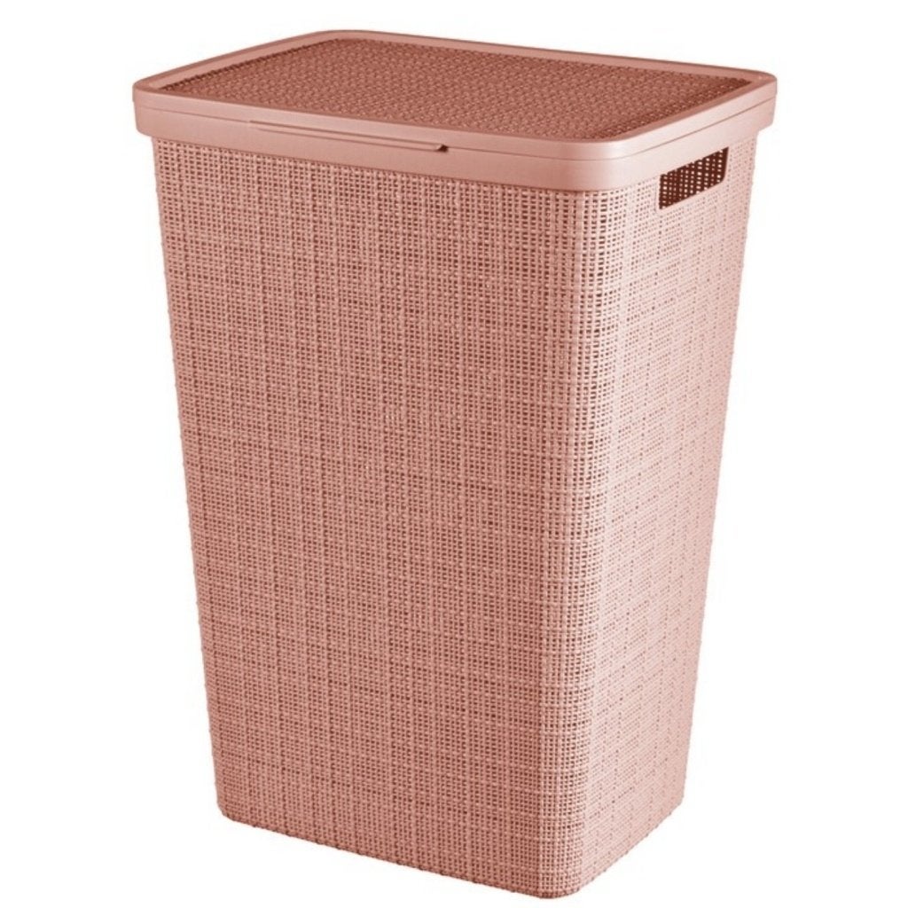 Curver Wasmand Met Deksel Jute-Look 58L Roze, Huis en Inrichting, Badkamer | Badtextiel en Accessoires, Info@curver.com, Curver