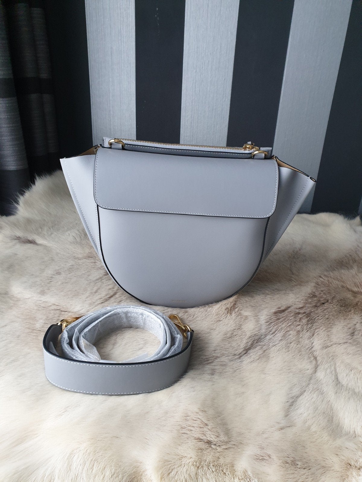 Wandler grijze (kleur mouse) hortensia medium tas, Verzenden, Nieuw, Grijs, Schoudertasje