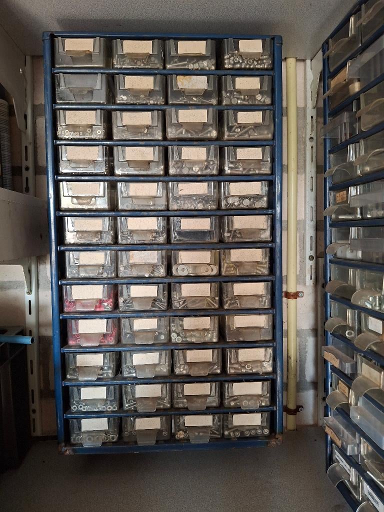 Schroeven opbergbox inclusief bouten, revetten, enz., Ophalen, Nieuw, Minder dan 50 mm, Rvs