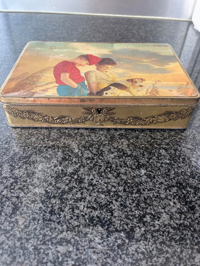 Vintage Jacques chocolade blik met afbeelding, Verzamelen, Ophalen, Gebruikt, Overige, Overige merken