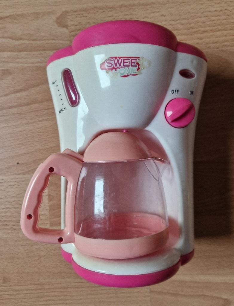 Speelgoed koffiezetapparaat roze, Ophalen, Gebruikt, Kunststof, Speelkeuken-accessoire