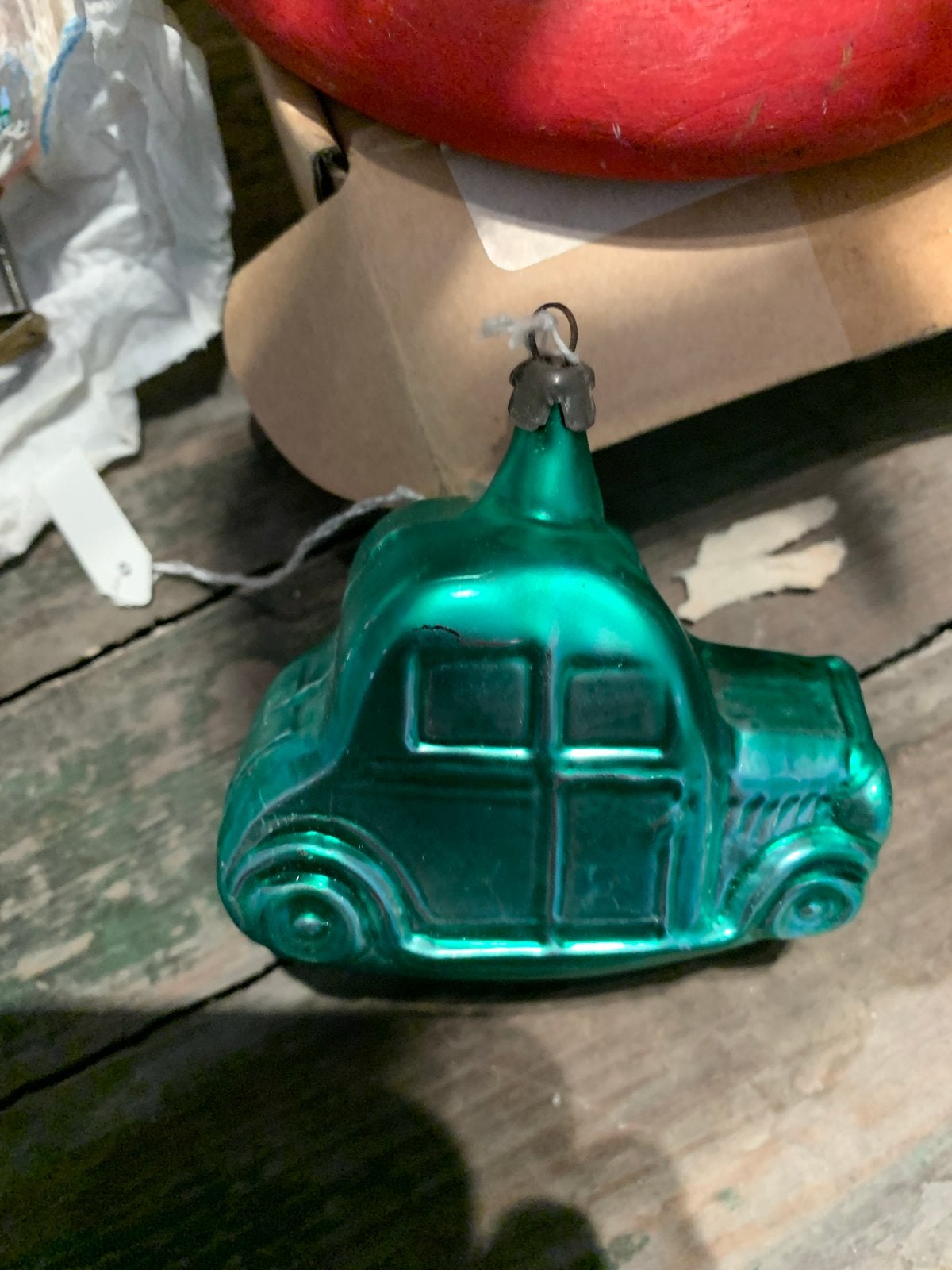 Zeer oude oldtimer kerstbal, T, Ophalen of Verzenden, Zo goed als nieuw, N