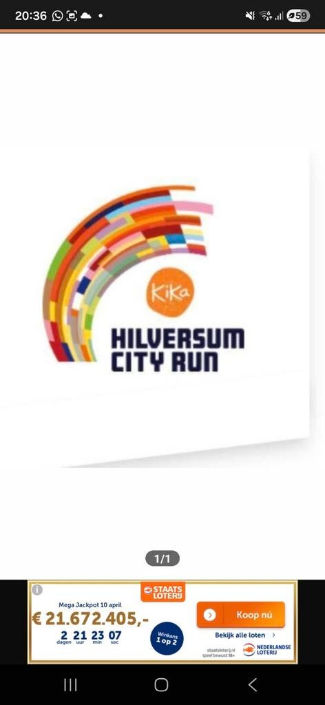 Gezocht voor 1.5 Km KIDS CITY RUN HILVERSUM, Ophalen of Verzenden, Nieuw, Overige typen, Overige merken