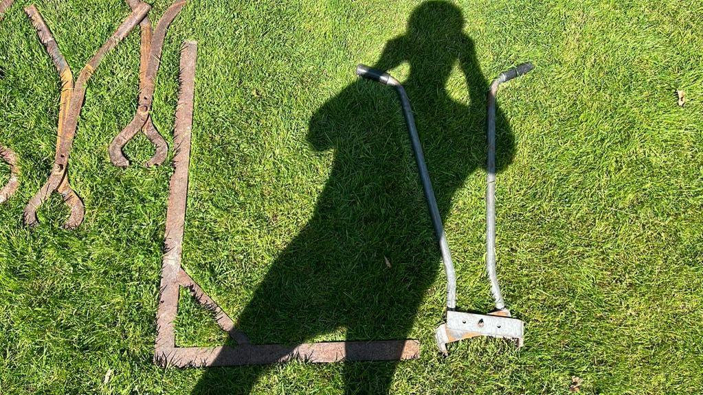 Stratenmaker gereedschap grote winkelhaak klinkertrekker, Ophalen, Zo goed als nieuw
