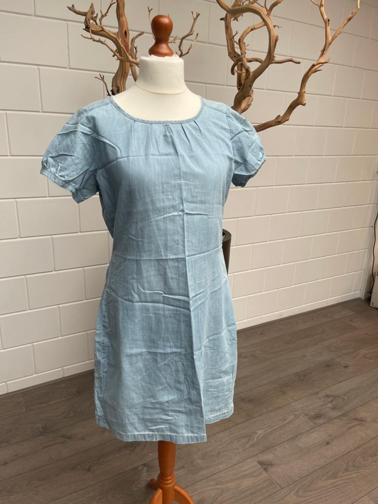 King Louie spijkerjurkje, Kleding | Dames, Jurken, Zo goed als nieuw, Maat 42/44 (L), Blauw, Boven de knie, Ophalen of Verzenden