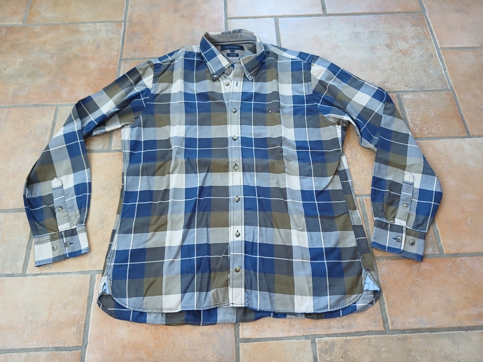 Tommy hilfiger overhemd maat L, Kleding | Heren, Overhemden, Blauw, Tommy Hilfiger, Ophalen of Verzenden, Zo goed als nieuw