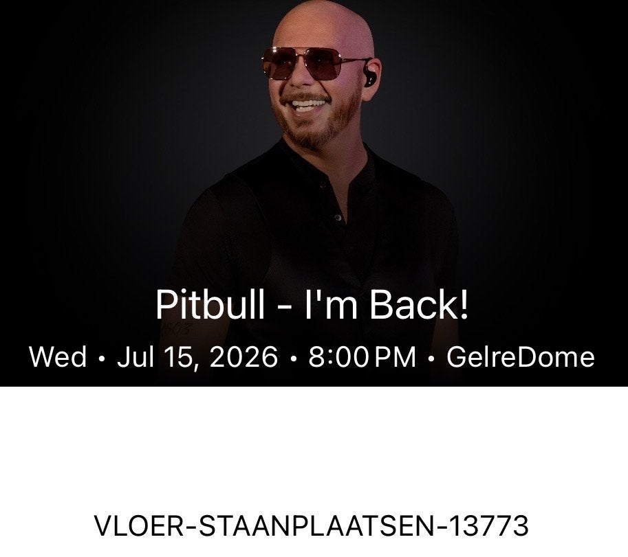 2x Pitbull - 15 juli, GelreDome - Staanplaatsen, Tickets en Kaartjes, Twee personen, Juli
